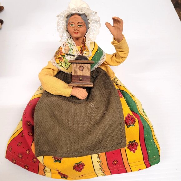 Santos Clay Figurines Set 2 Man Woman Sitting on a Bench Made in France Coffee - Picture 6 of 7